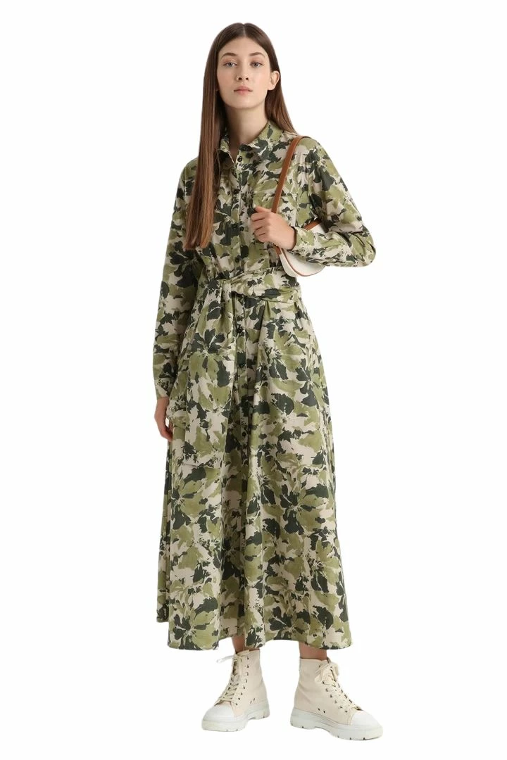 Woolrich Vestito Wilderness Donna Green Flower Camou 5 Woolrich Vestito Wilderness Donna Green Flower Camou