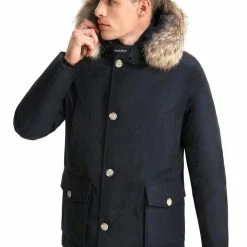 Woolrich Giacca Arctic Detachable Fur Anorak Uomo Blu