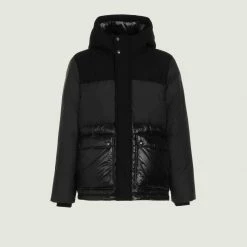 Woolrich Black Intarsia Puffer Jacket