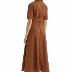 Woolrich Vestito Poplin Donna Rusty Brown