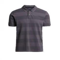 Woolrich Striped Polo Steel Grey
