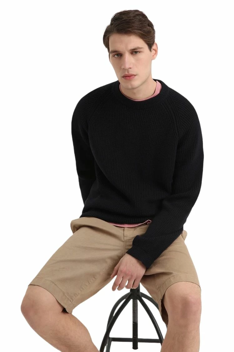 Woolrich Maglia Girocollo A Costine Uomo Melton Blue 4 Woolrich Maglia Girocollo A Costine Uomo Melton Blue