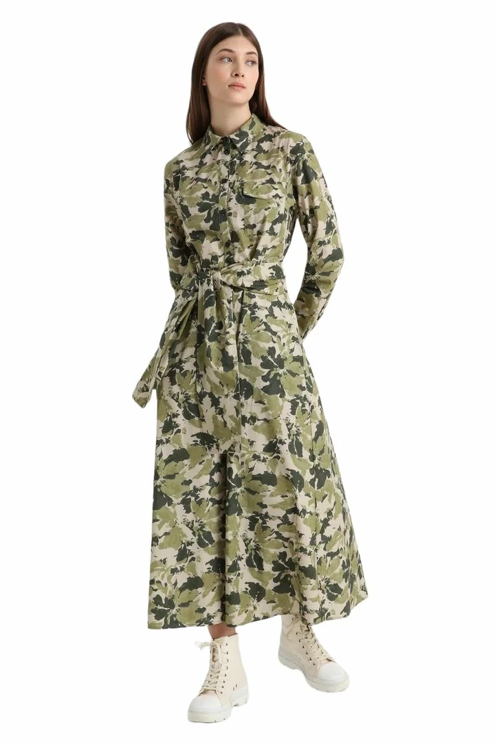 Woolrich Vestito Wilderness Donna Green Flower Camou 3 Woolrich Vestito Wilderness Donna Green Flower Camou