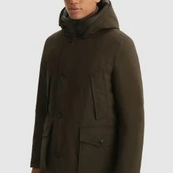 Woolrich City Tech Wool Like Parka Dark Green