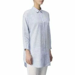 Woolrich Blue Linen Womens Over Shirt