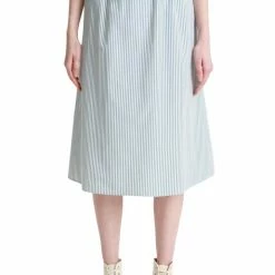 Woolrich Gonna Striped Poplin Donna Drop Stripe