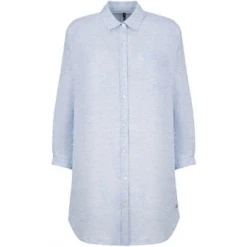 Woolrich Blue Linen Womens Over Shirt