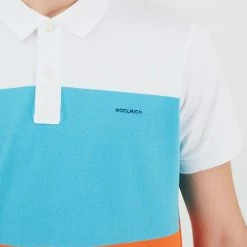 Woolrich Woolrich Color Block Stripe Polo Shirt Marine